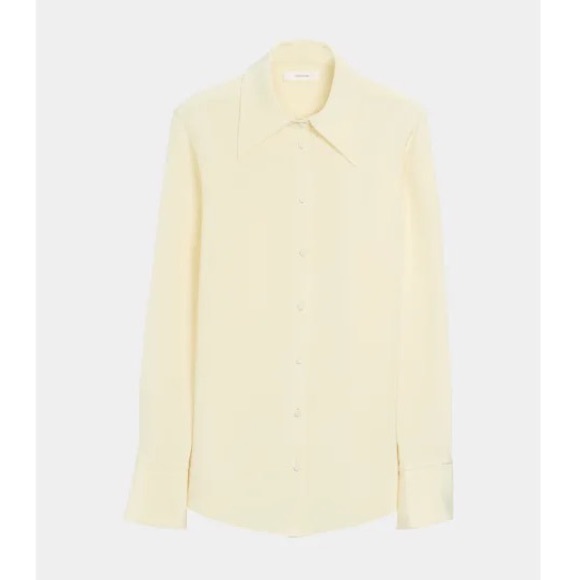 Suistudio Alec Pure Silk Blouse in Light Yellow Size EU 38, US 6, New w/Tag $299 - Picture 9 of 10